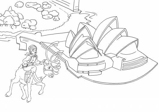 Join in the fun and bring color to Santa's Village with this coloring page featuring Leena in Australia!