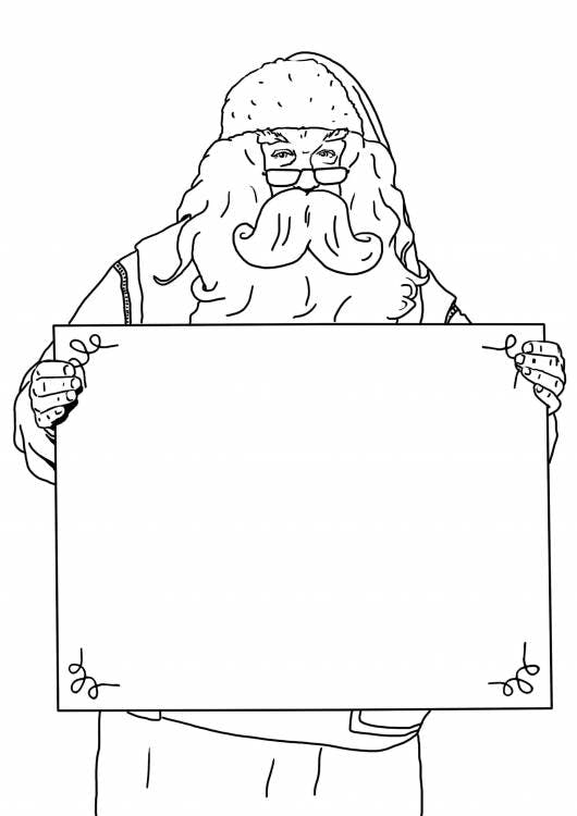 Join in the fun and bring color to Santa's Village with this coloring page featuring Santa with a sign from the North Pole! What message is on his sign?