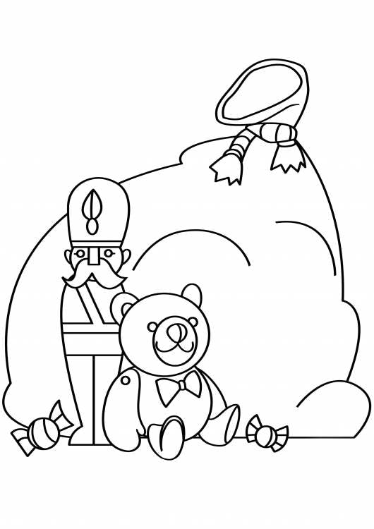 Join in the fun and bring color to Santa's Village with this coloring page featuring a soldier and bear from the North Pole! The elves love making new toys.
