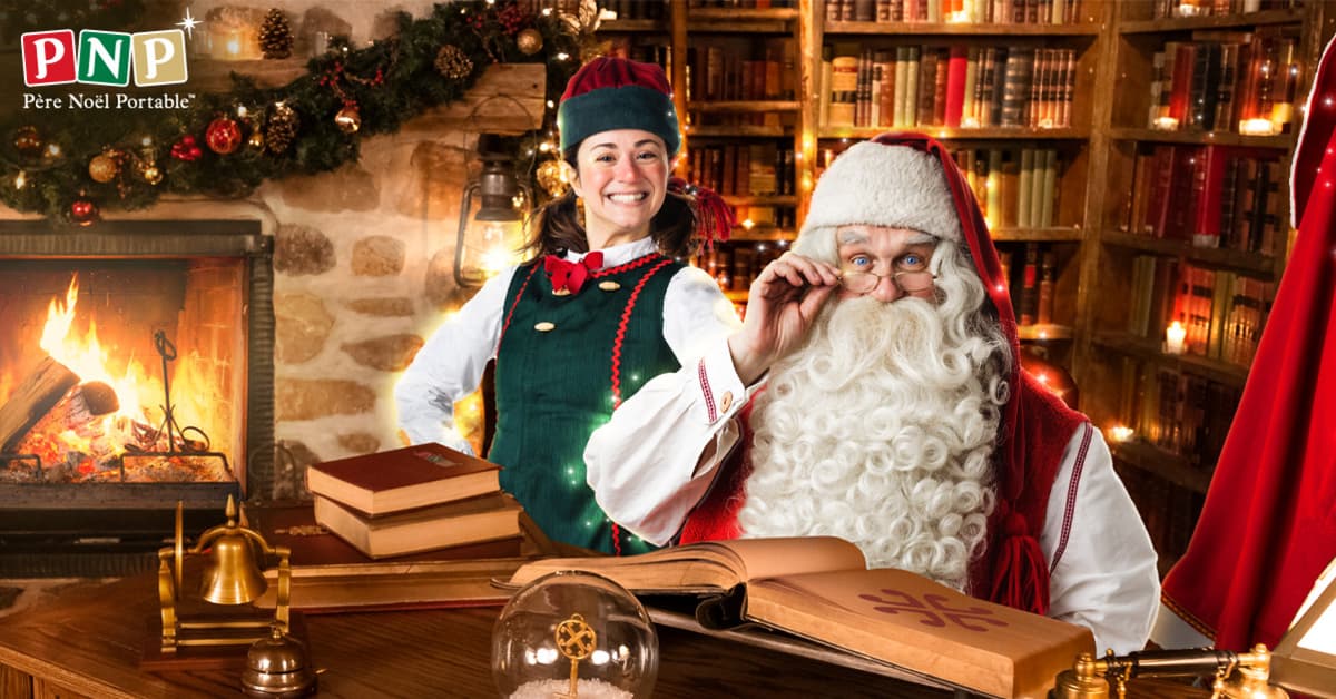 Santa and Elf with Book